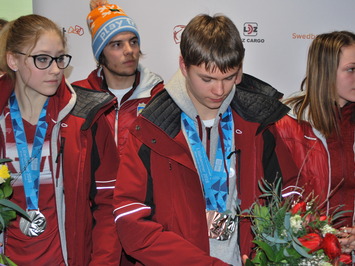 Gold medalist of II Winter Youth Olympic games has arrived back home